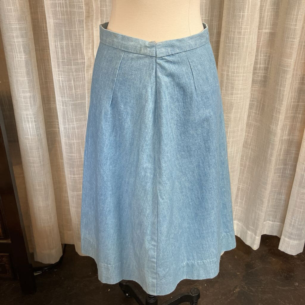 1970s Handmade Denim A-Line Skirt