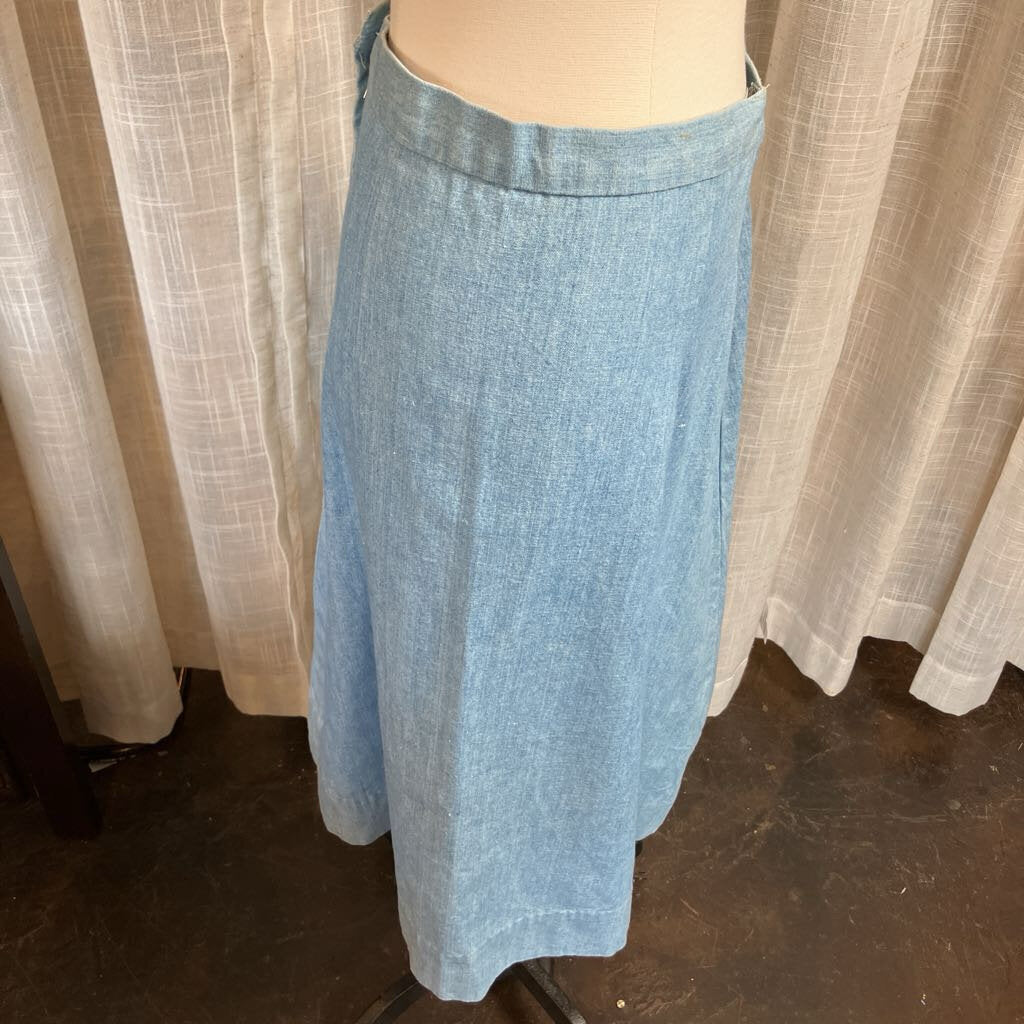 1970s Handmade Denim A-Line Skirt