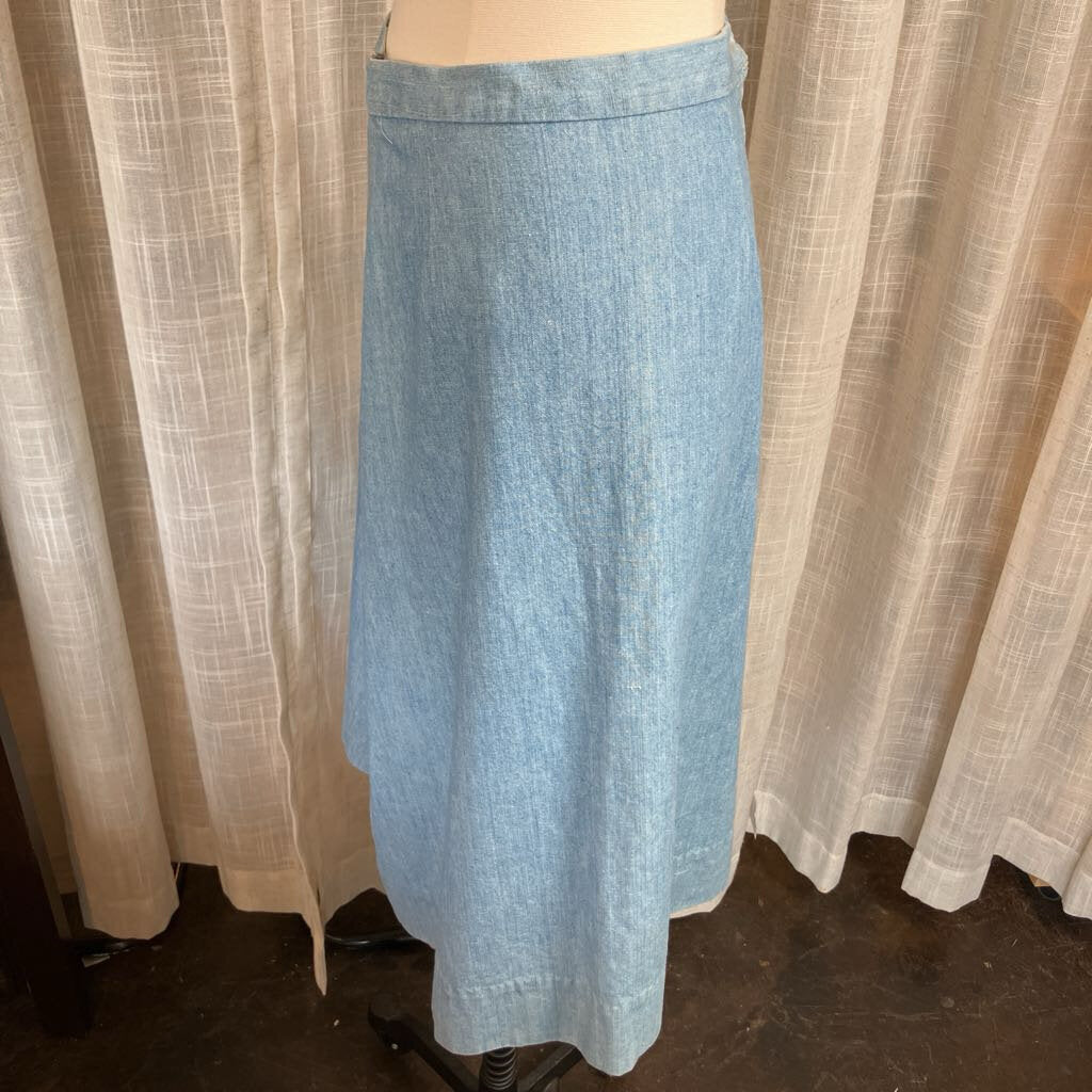 1970s Handmade Denim A-Line Skirt