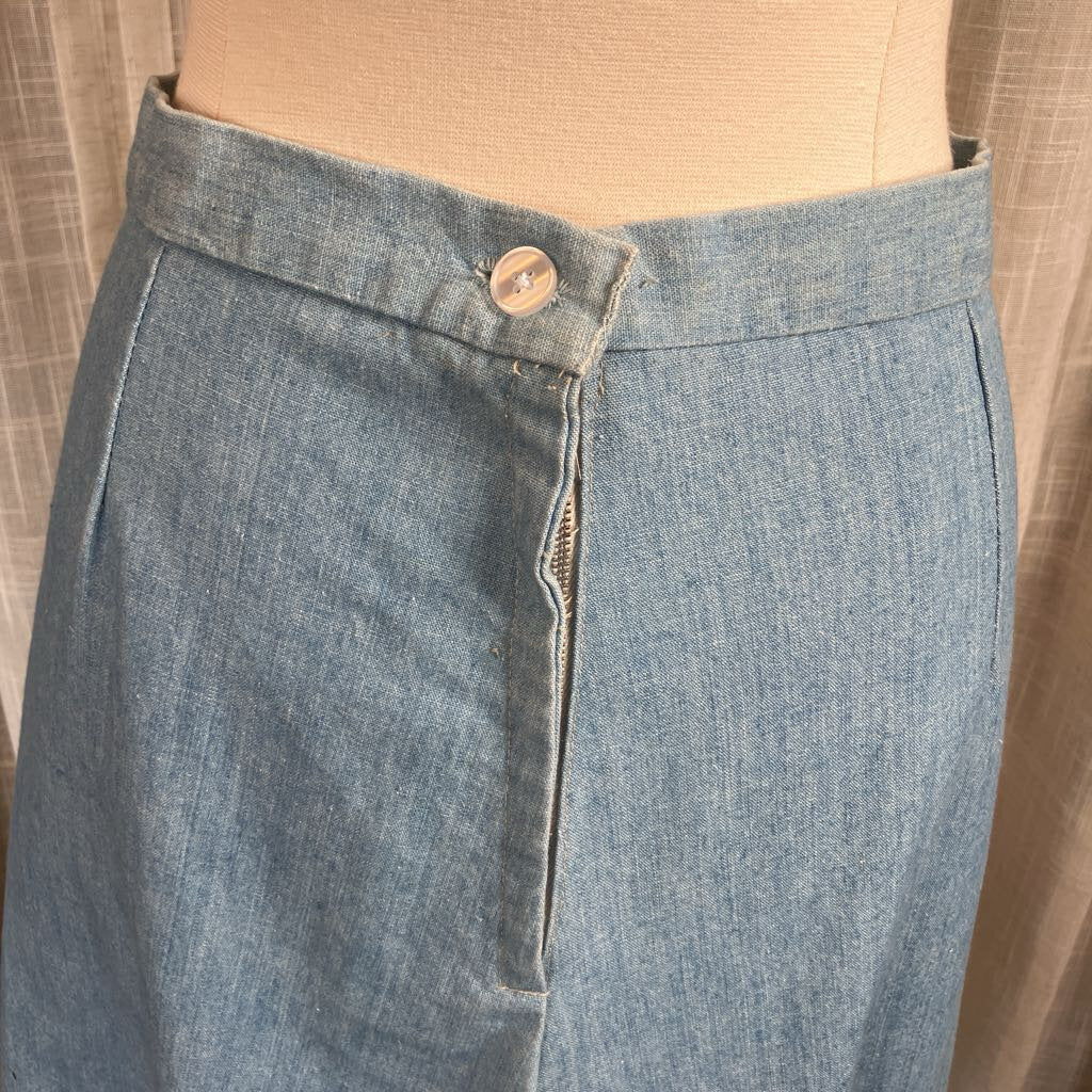 1970s Handmade Denim A-Line Skirt