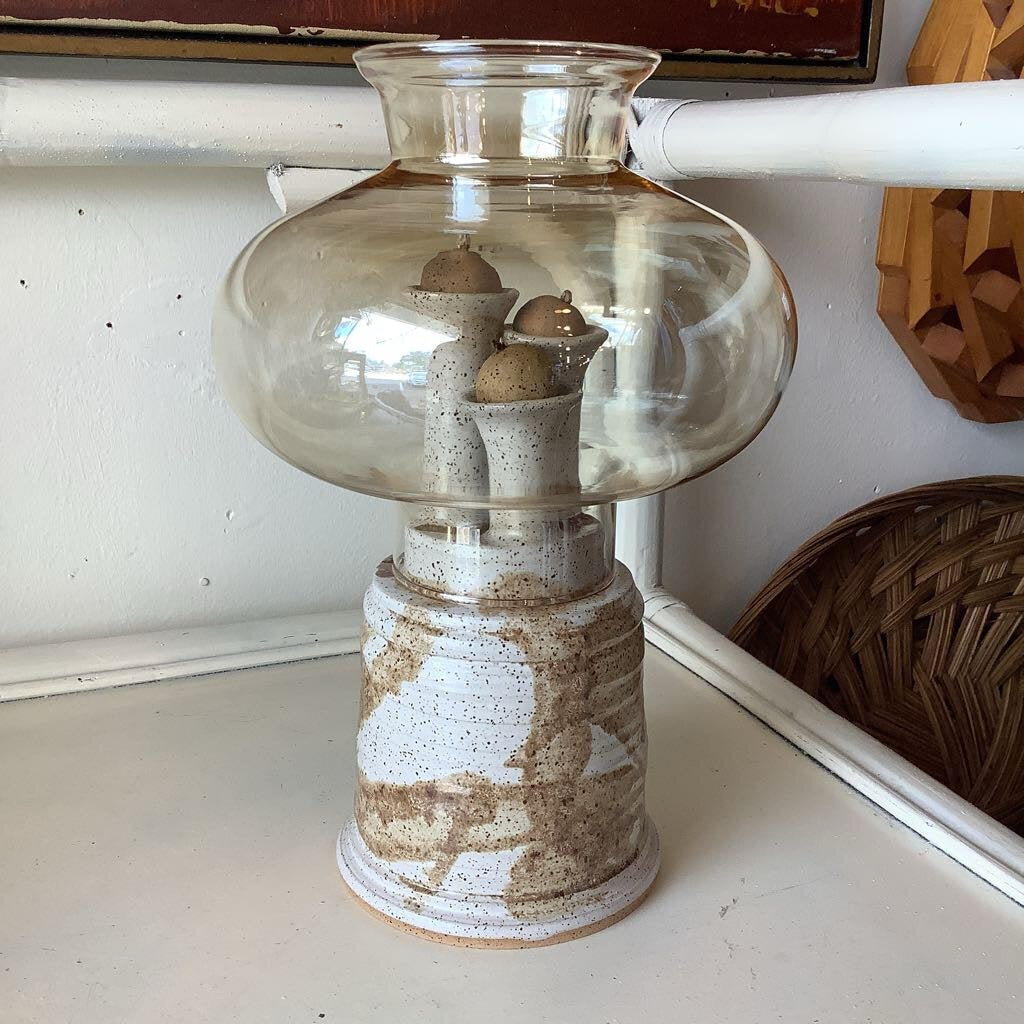 Vintage Pottery Oil Lamp