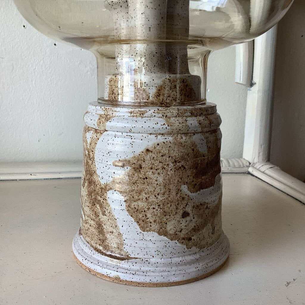 Vintage Pottery Oil Lamp