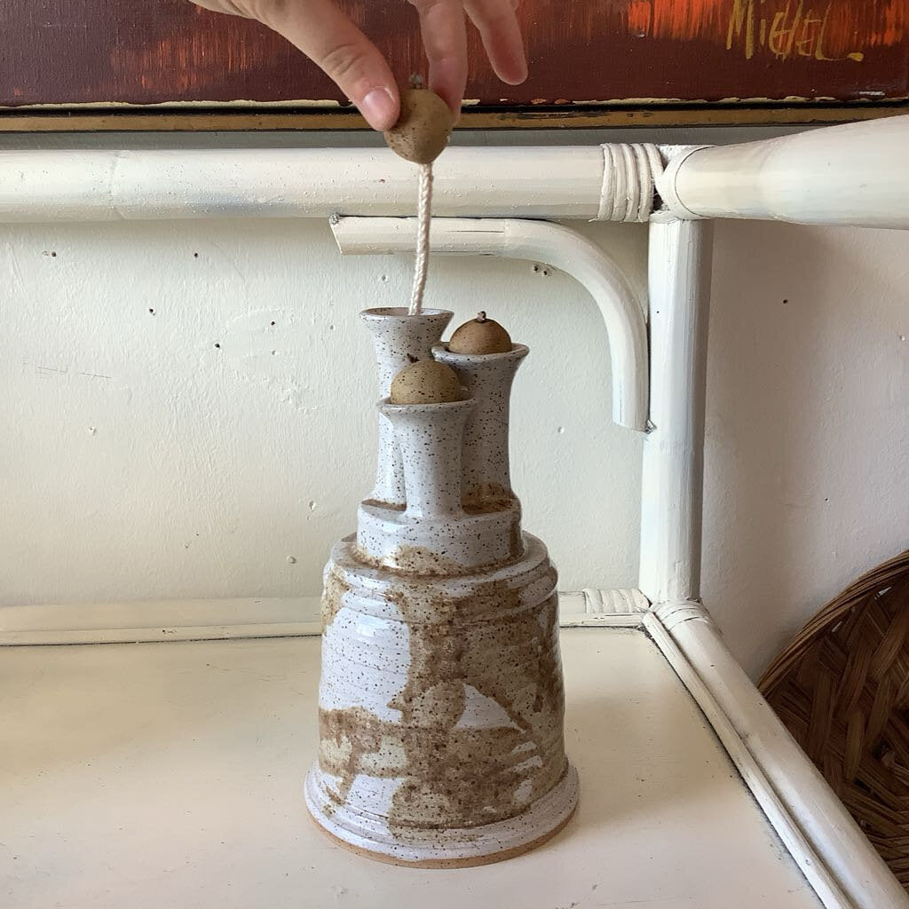 Vintage Pottery Oil Lamp