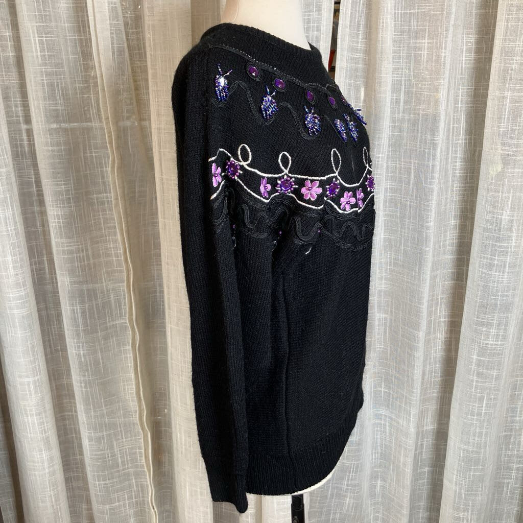 Western Connection Black Dolman Sleeve Beaded Sweater