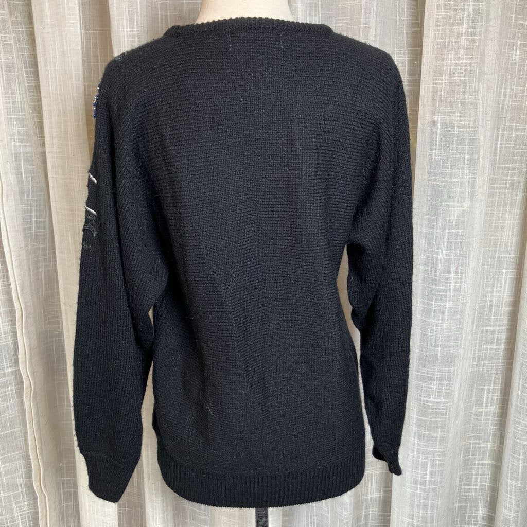 Western Connection Black Dolman Sleeve Beaded Sweater