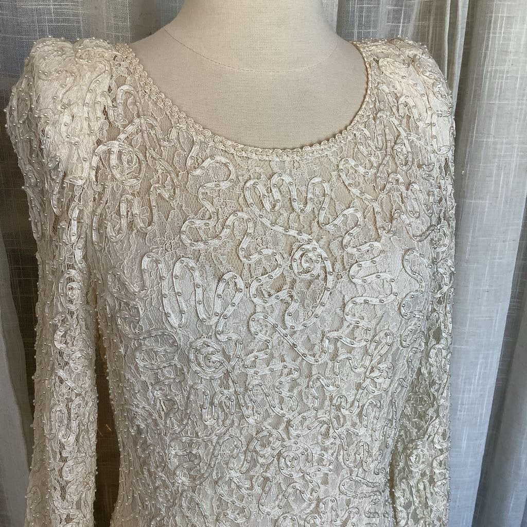 Marie St Claire Pearl Beaded Gown Dress Lacey