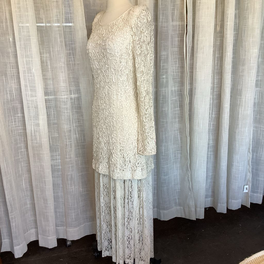 Marie St Claire Pearl Beaded Gown Dress Lacey