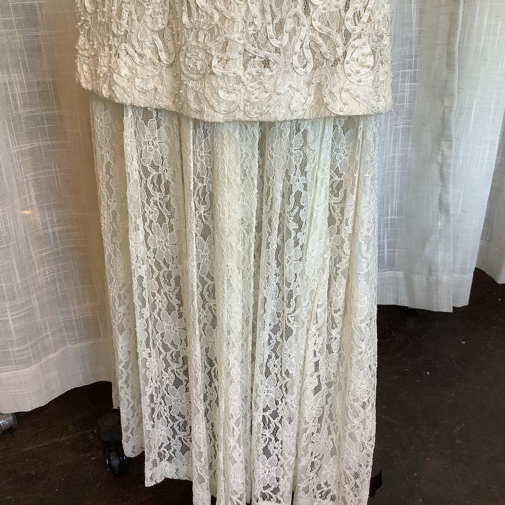 Marie St Claire Pearl Beaded Gown Dress Lacey