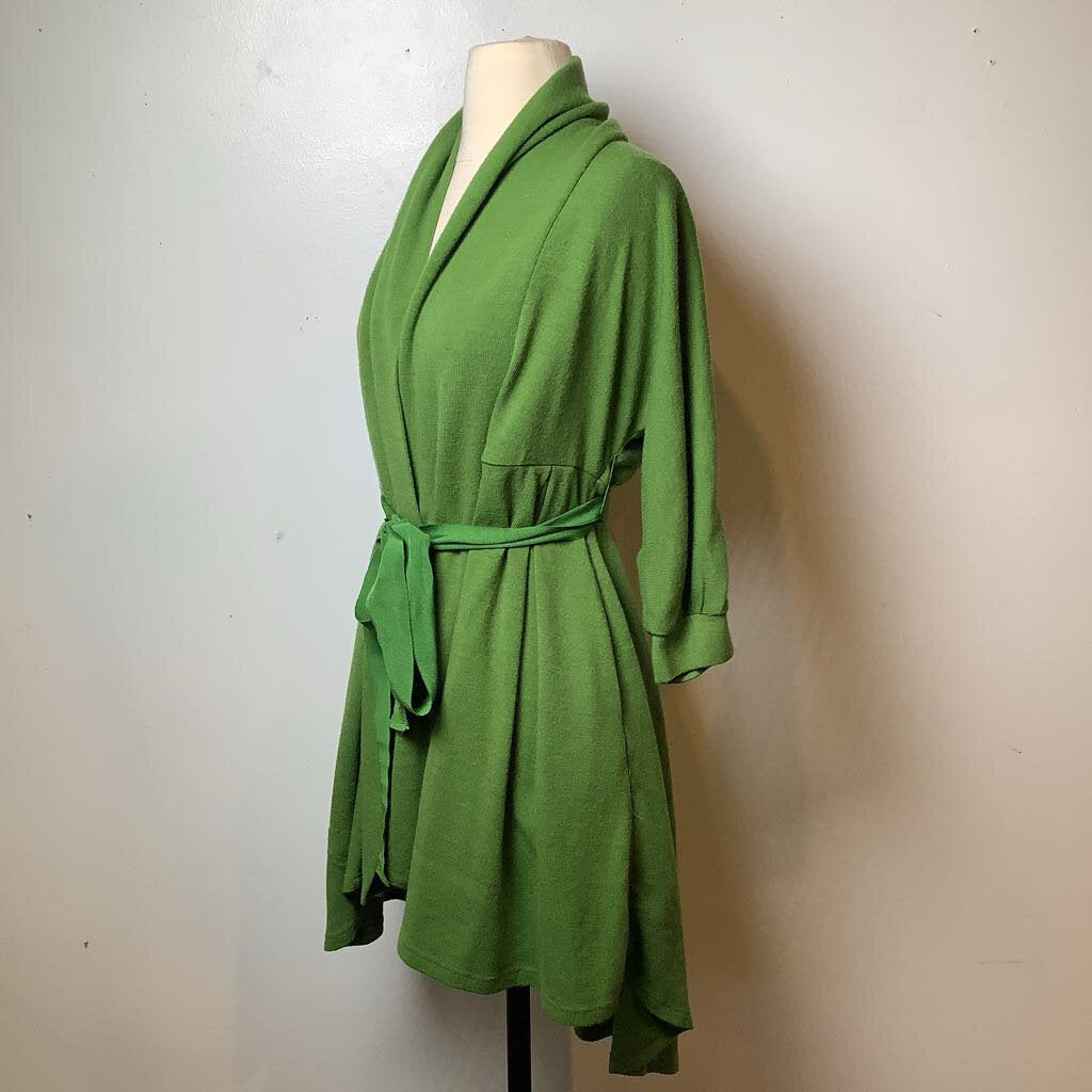 Green Designer Cardigan Sweater with Tie