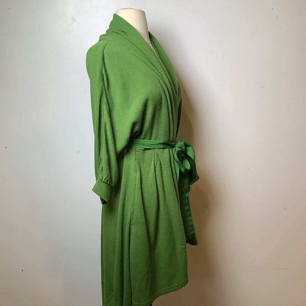 Green Designer Cardigan Sweater with Tie