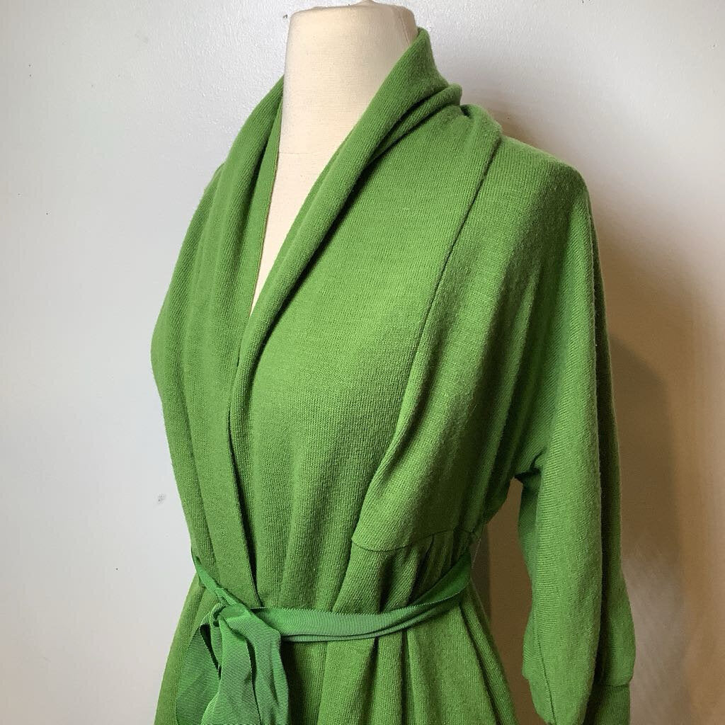 Green Designer Cardigan Sweater with Tie