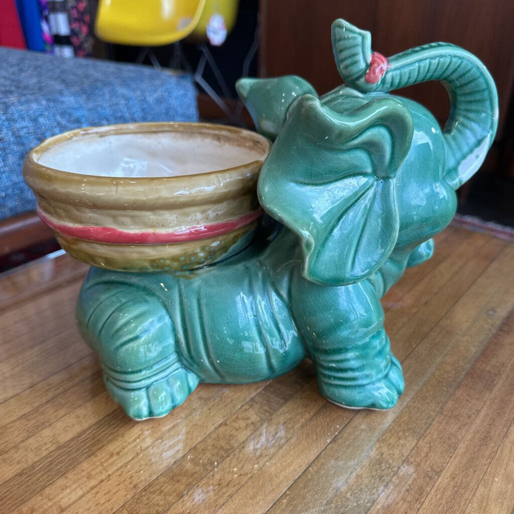 Vintage Asian Ceramic Lucky Elephant Planter