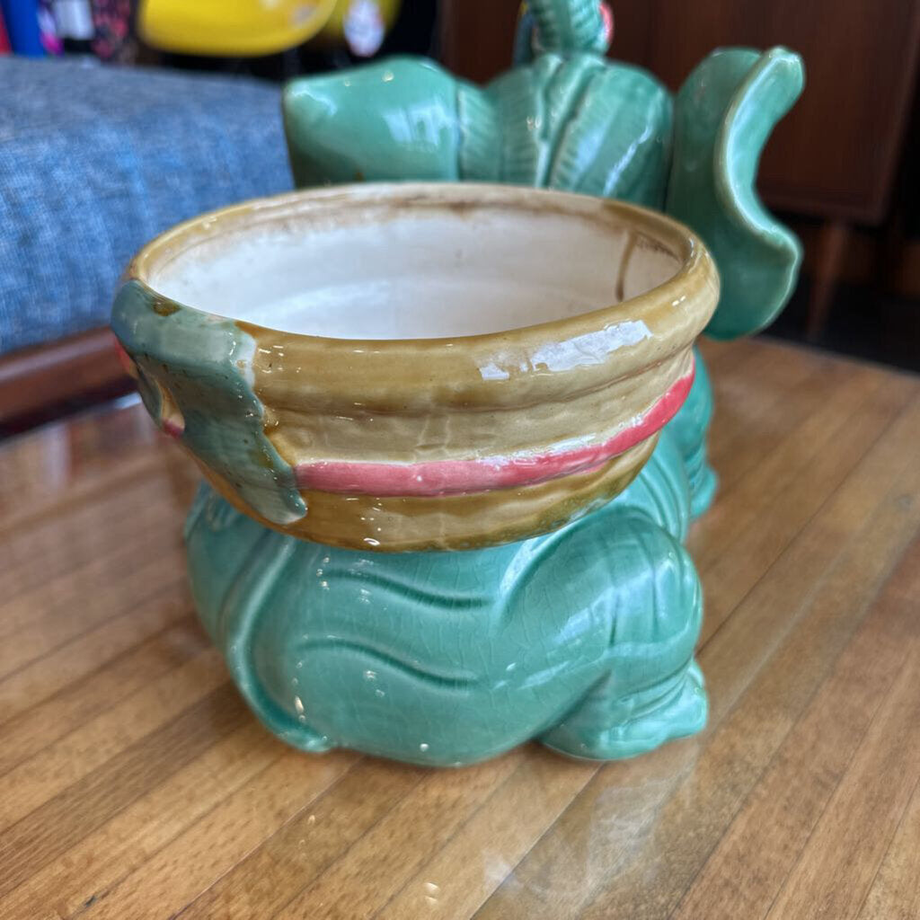 Vintage Asian Ceramic Lucky Elephant Planter