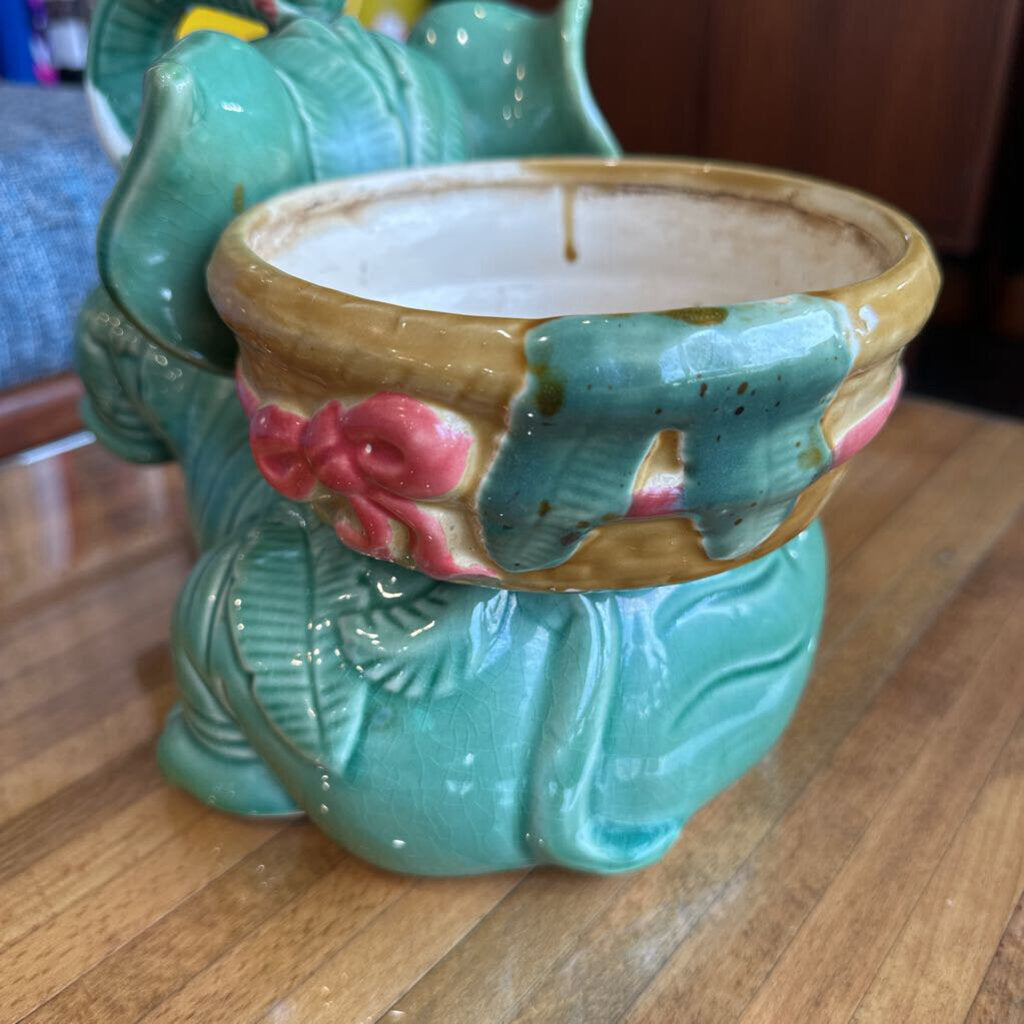 Vintage Asian Ceramic Lucky Elephant Planter