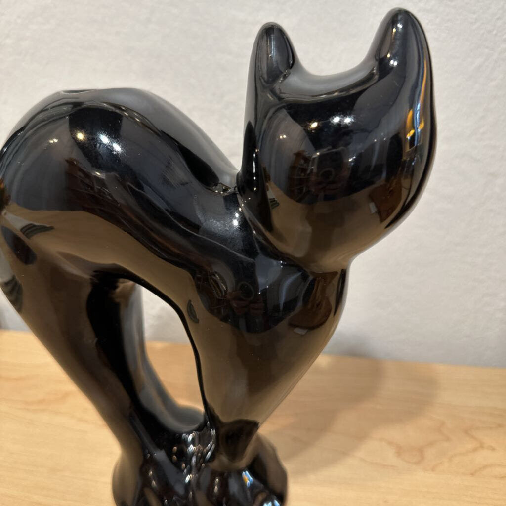 Vintage McCoy Limited Black Cat Candle Holder Ceramic