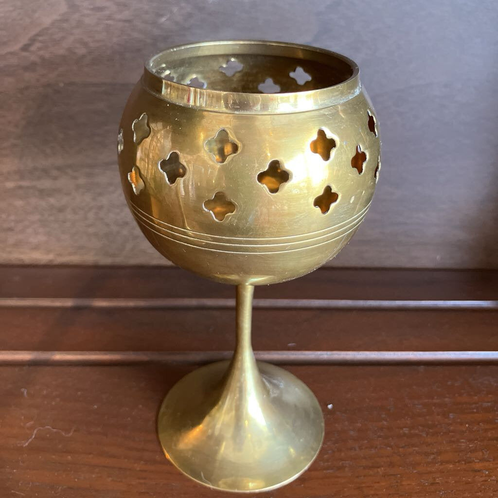 Set of 5 Brass Candle Holders