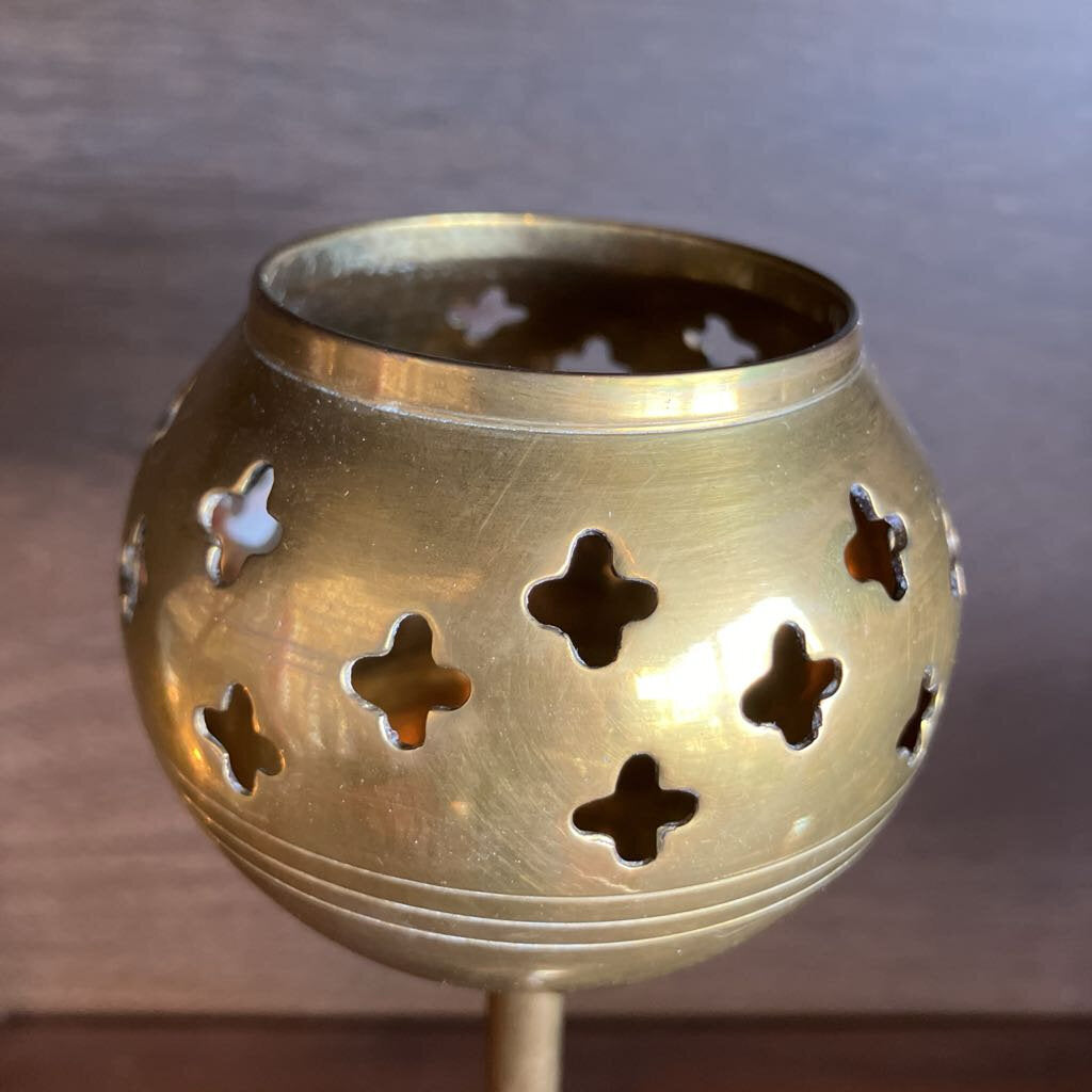 Set of 5 Brass Candle Holders