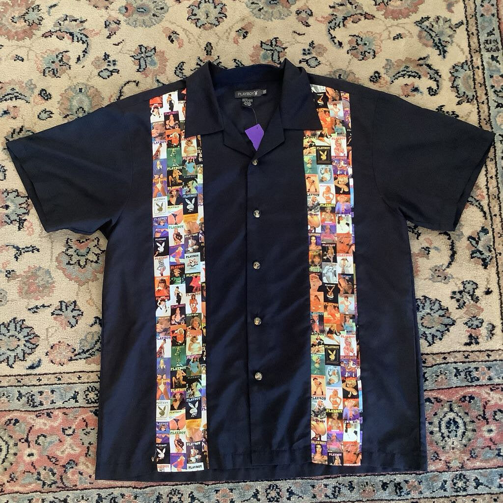 1990s Playboy Bowling Rayon Button Up