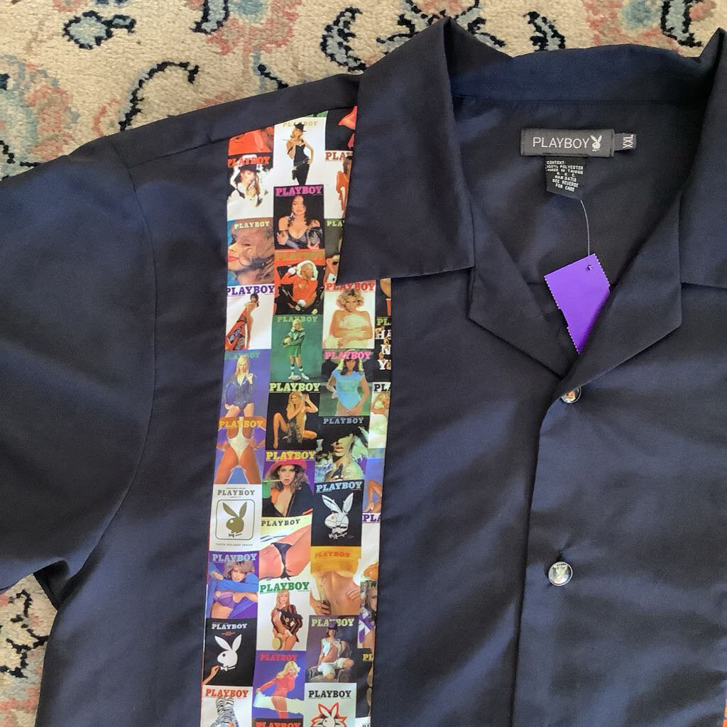 1990s Playboy Bowling Rayon Button Up