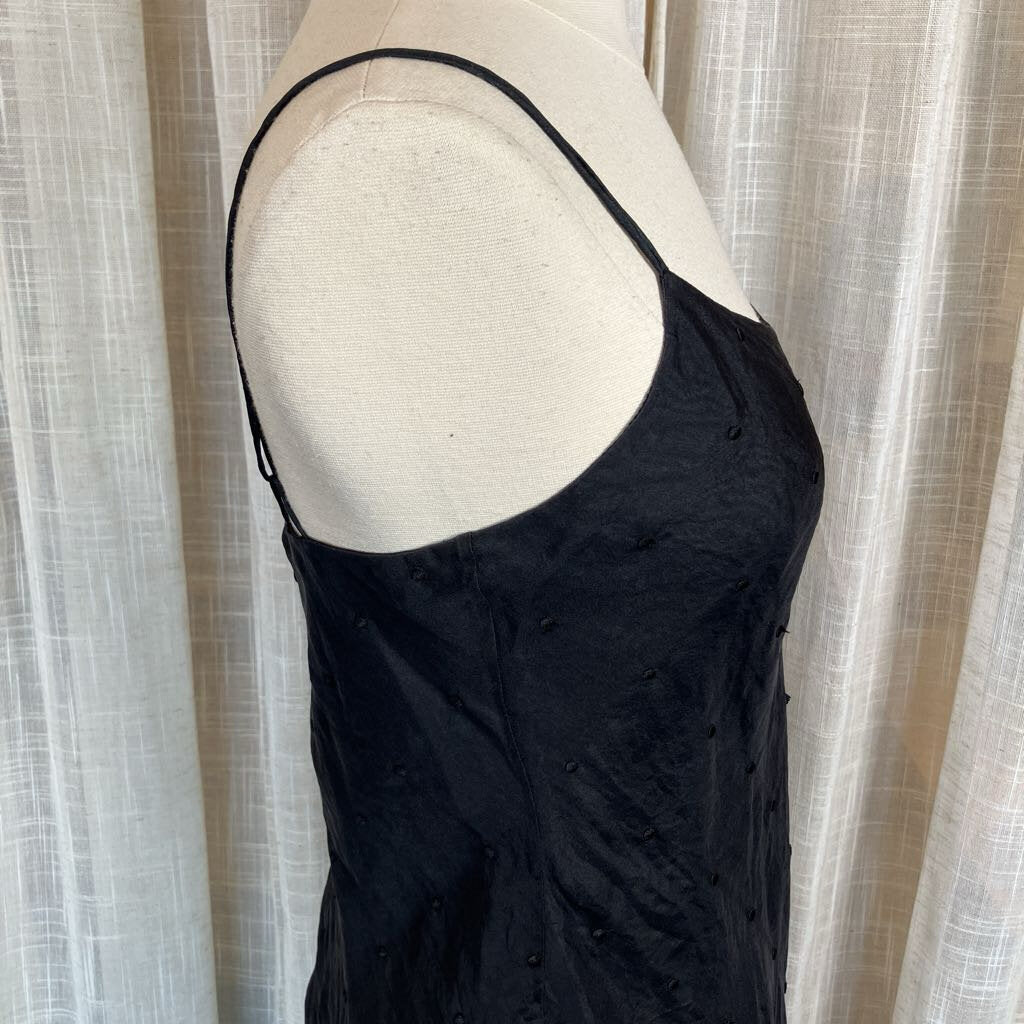 Y2K Ralph Lauren Silk Little Black Dress w/ Embroidered Dots