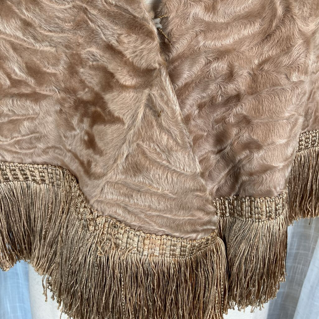 Vtg Fur Stole with Fringe