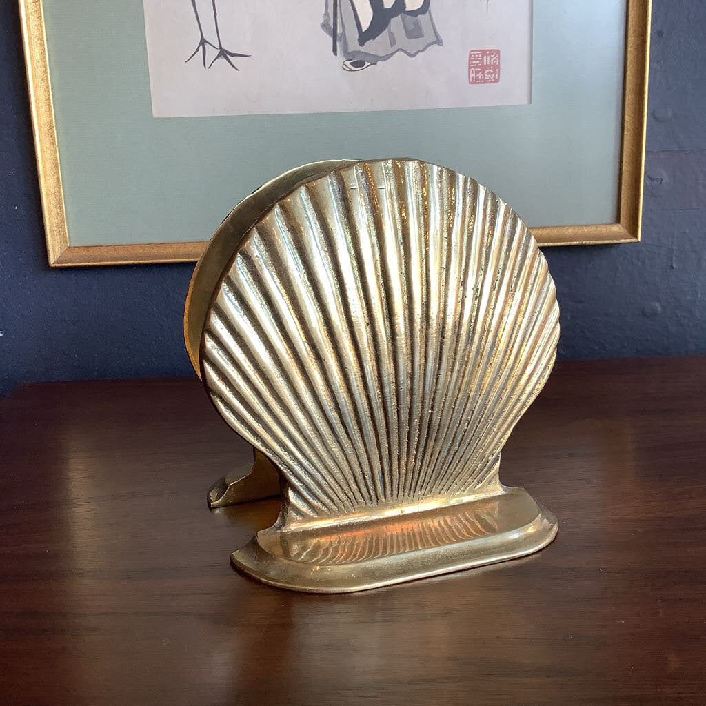 Brass Shell Bookends