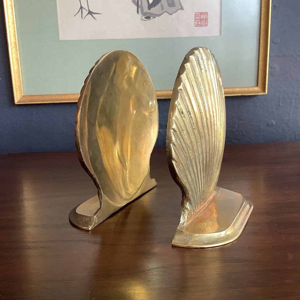 Brass Shell Bookends