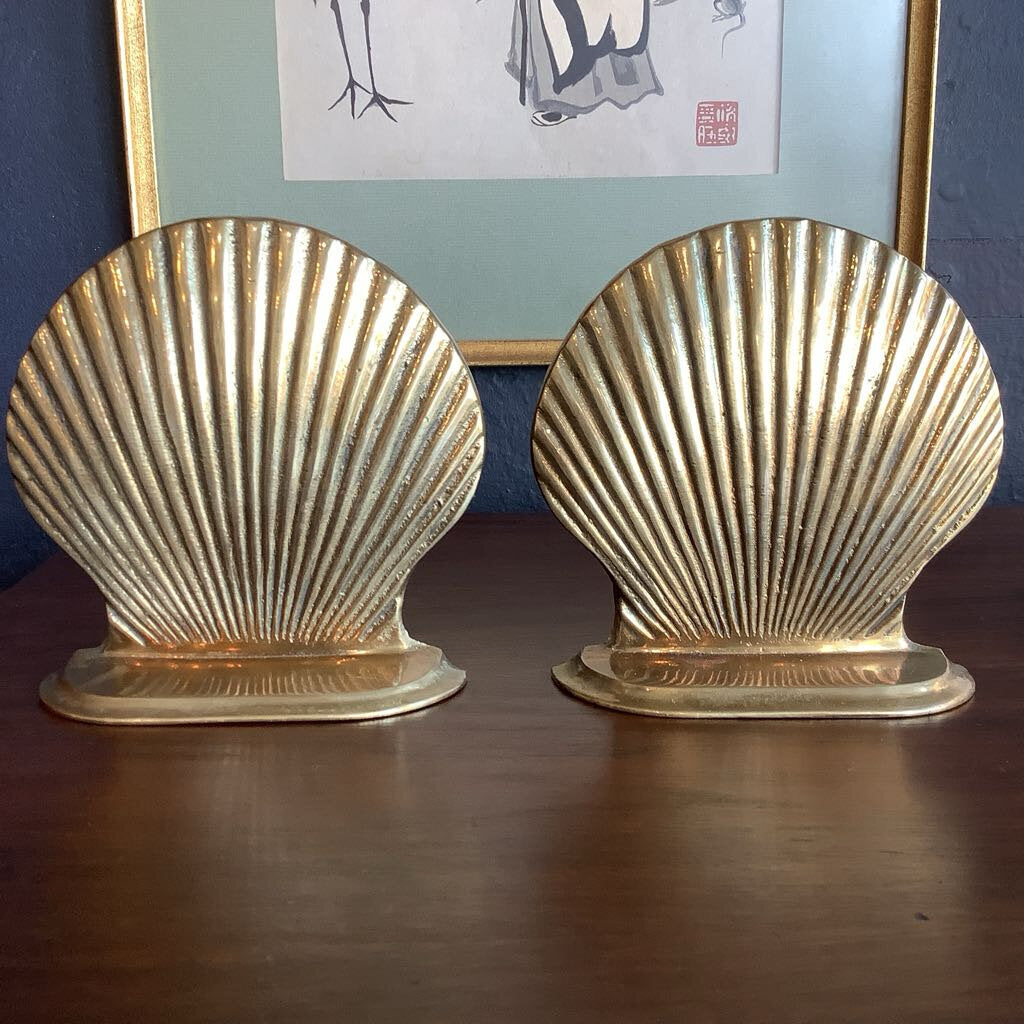 Brass Shell Bookends