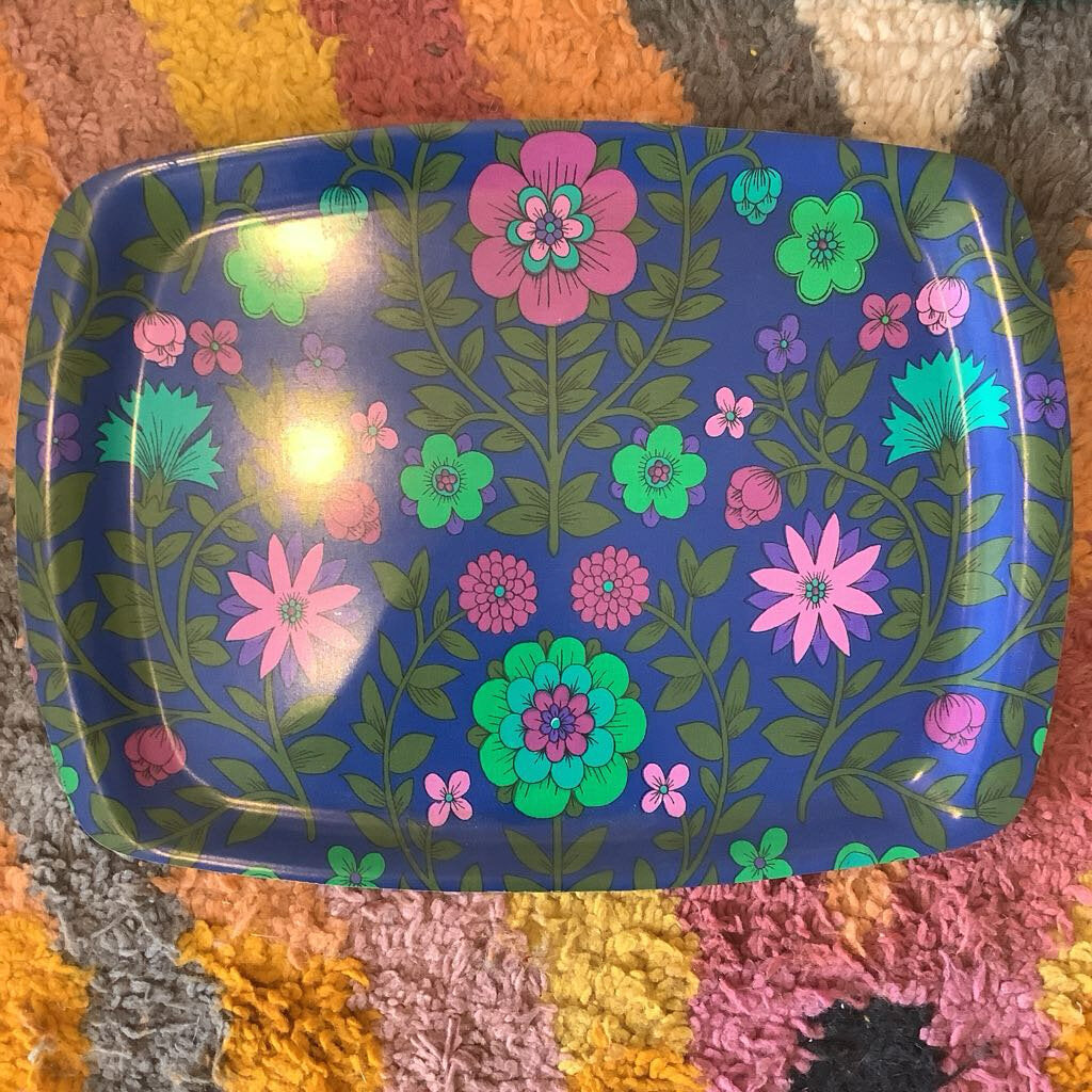 1970's Melamine Mod Floral Tray by Thetford