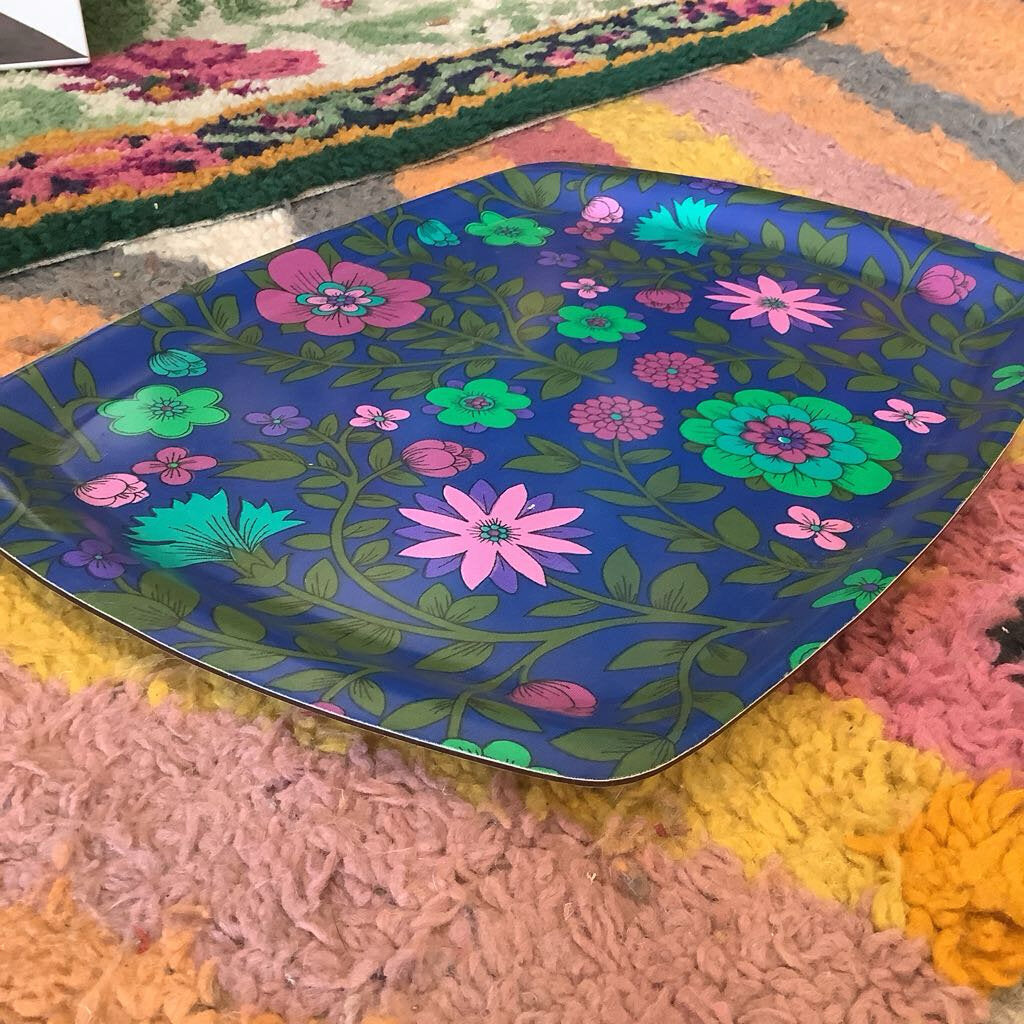 1970's Melamine Mod Floral Tray by Thetford