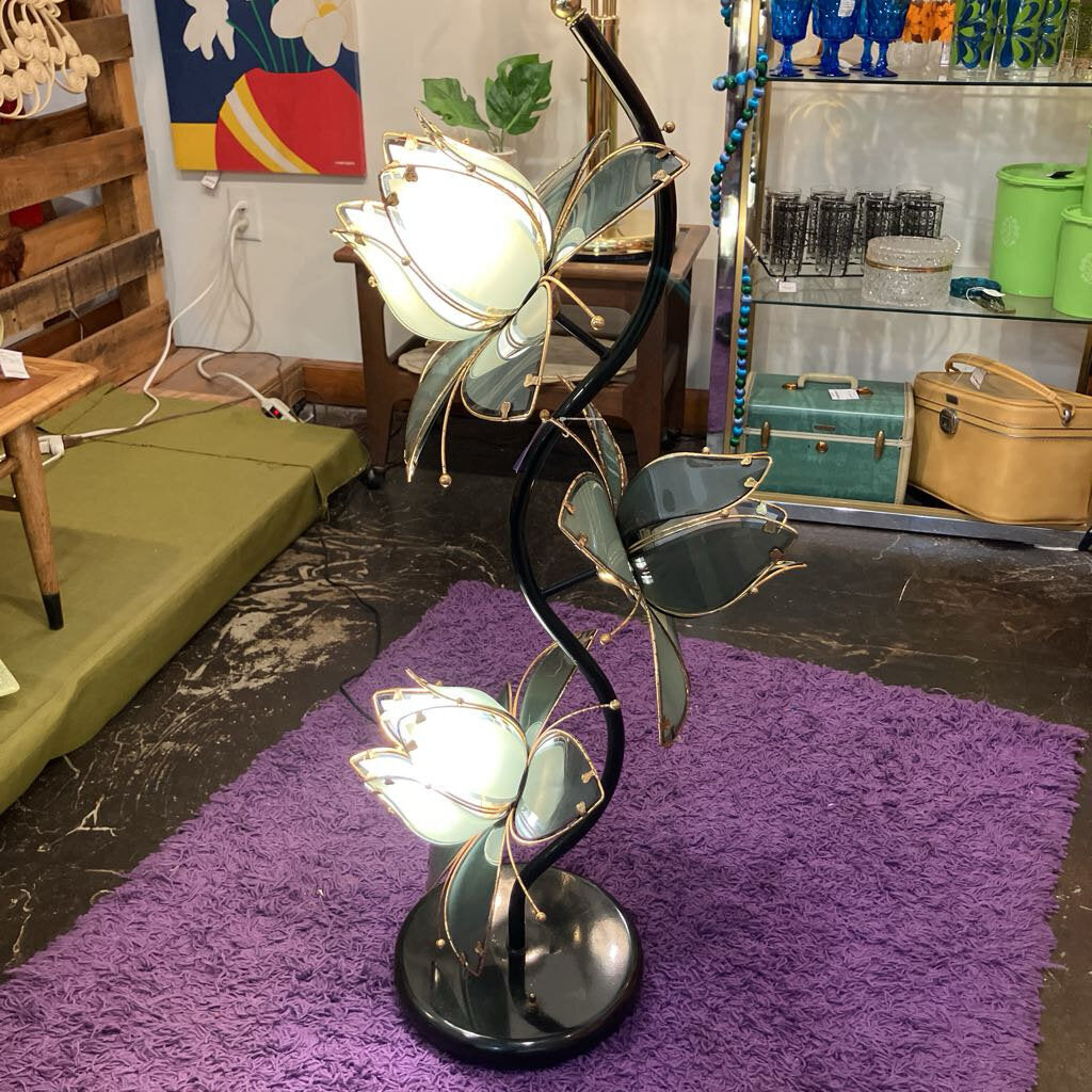 1980s Lotus Flower Floor Lamp