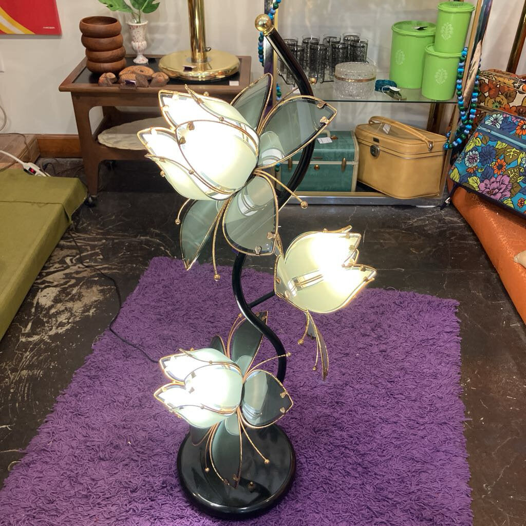 1980s Lotus Flower Floor Lamp