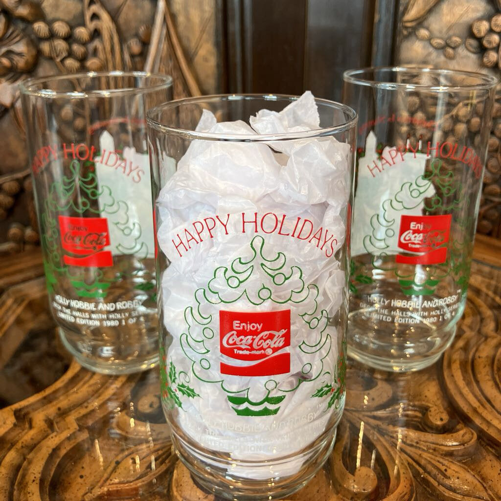 Set of 6 1980s Holly Hobbie Holliday Glasses