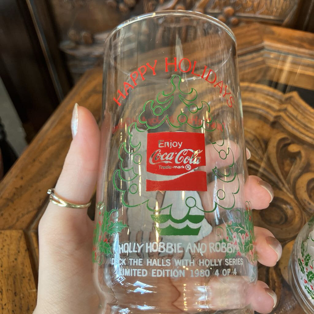 Set of 6 1980s Holly Hobbie Holliday Glasses