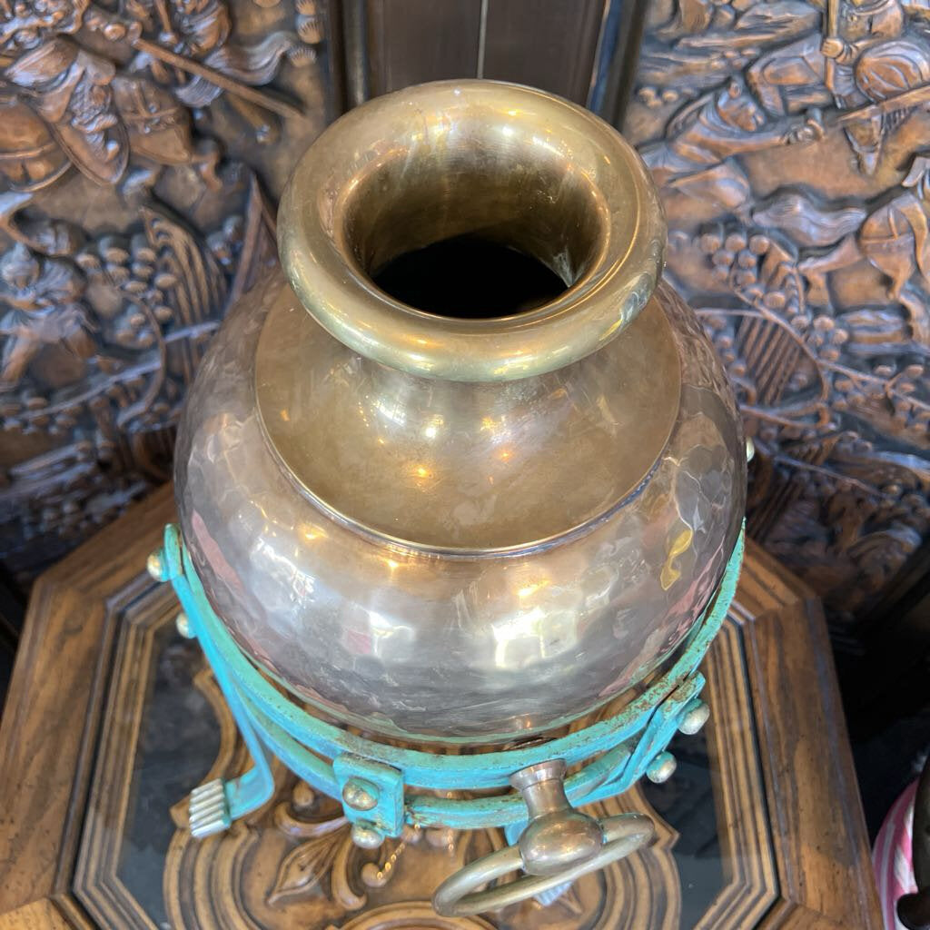 Vintage Amphora Brass Vase with Stand