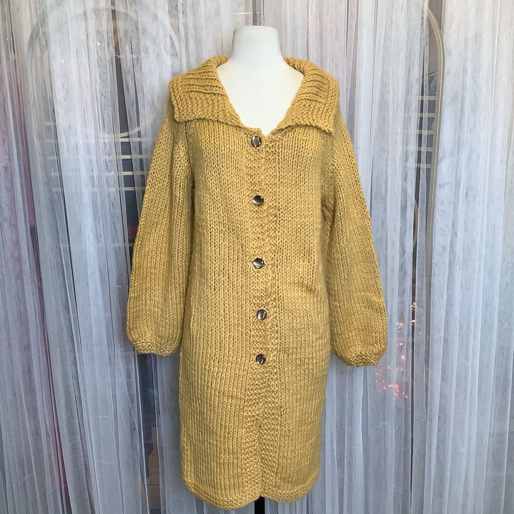 1970s Long Chunky Knit Cardigan