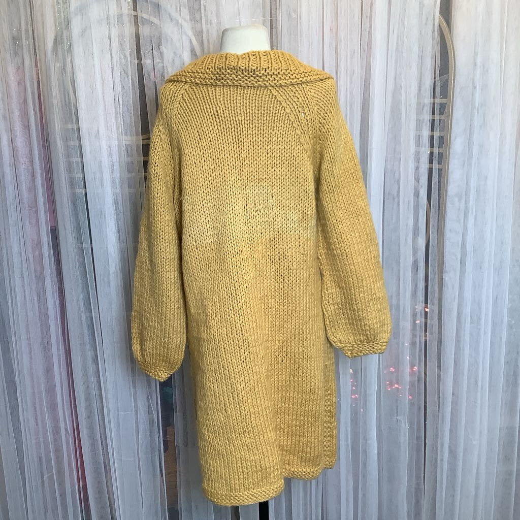 1970s Long Chunky Knit Cardigan