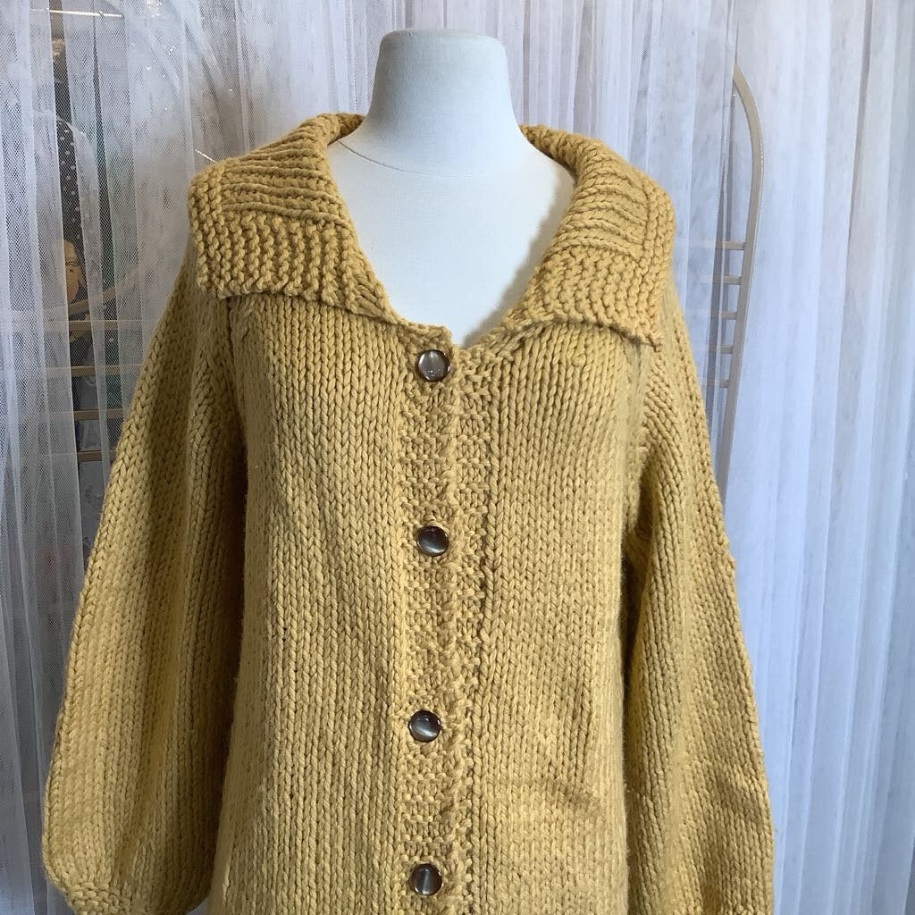 1970s Long Chunky Knit Cardigan