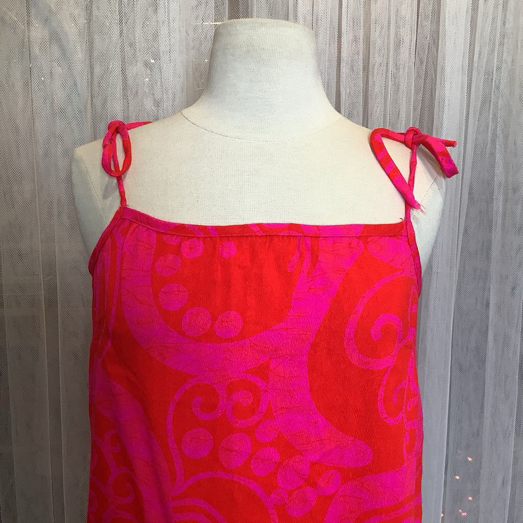 1970s Handmade Day Glow Barkcloth Top