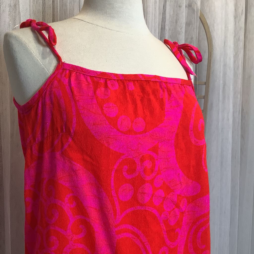 1970s Handmade Day Glow Barkcloth Top