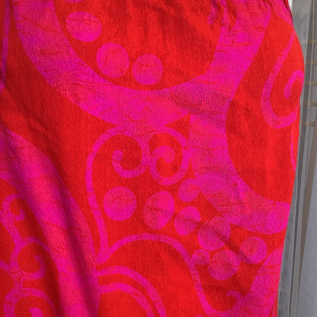 1970s Handmade Day Glow Barkcloth Top