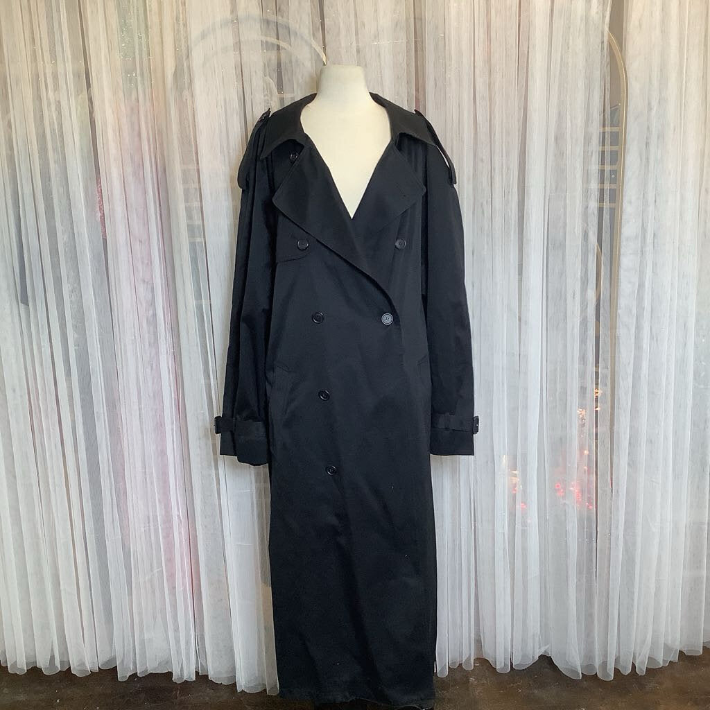 London Fog Black Trench Coat w/ Removable Liner