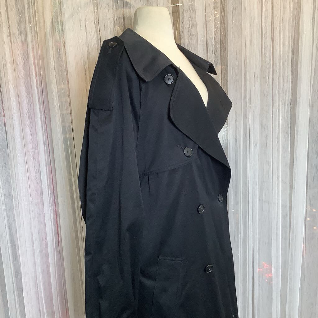 London Fog Black Trench Coat w/ Removable Liner