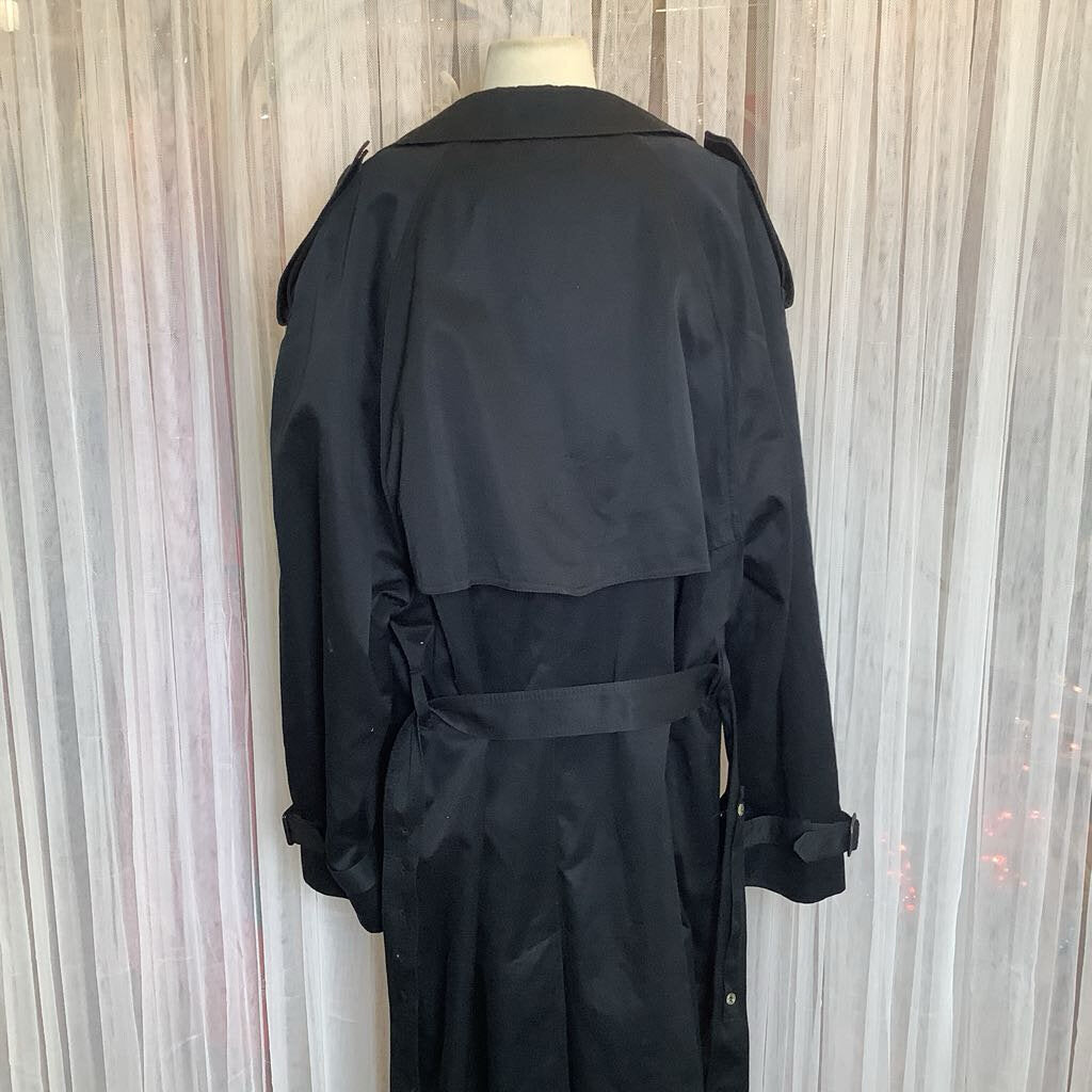 London Fog Black Trench Coat w/ Removable Liner