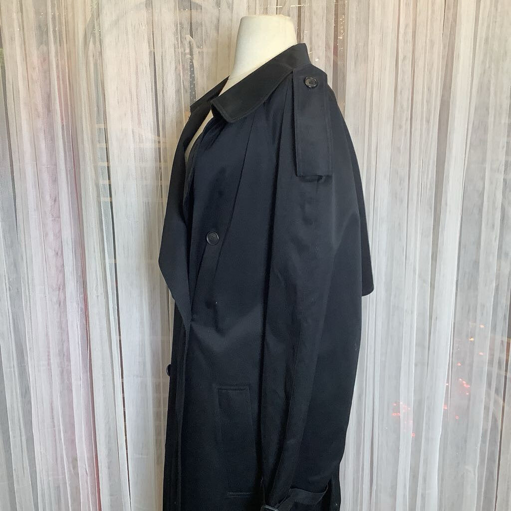 London Fog Black Trench Coat w/ Removable Liner