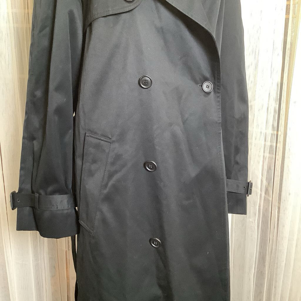 London Fog Black Trench Coat w/ Removable Liner