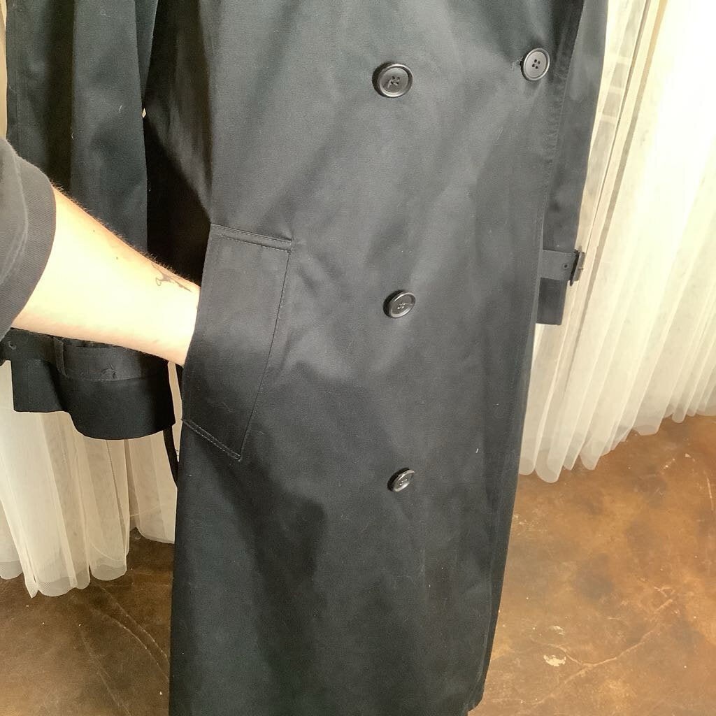 London Fog Black Trench Coat w/ Removable Liner