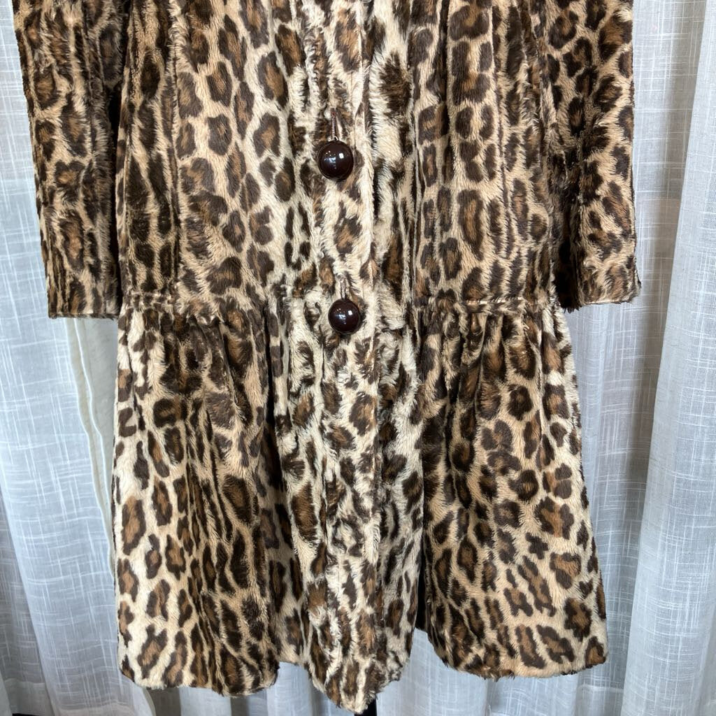 Vintage Faux Leopard Coat w/ Pockets by Charles Gray London