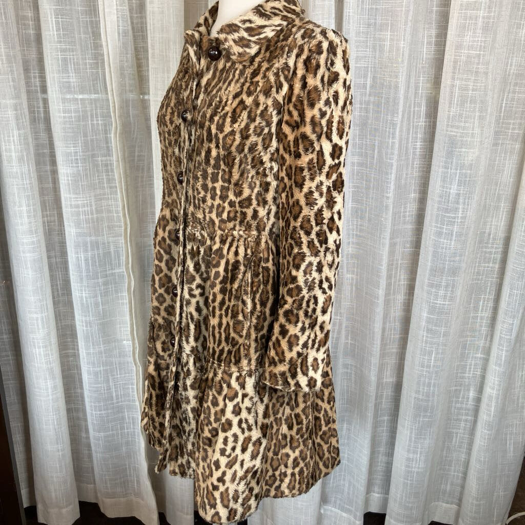 Vintage Faux Leopard Coat w/ Pockets by Charles Gray London