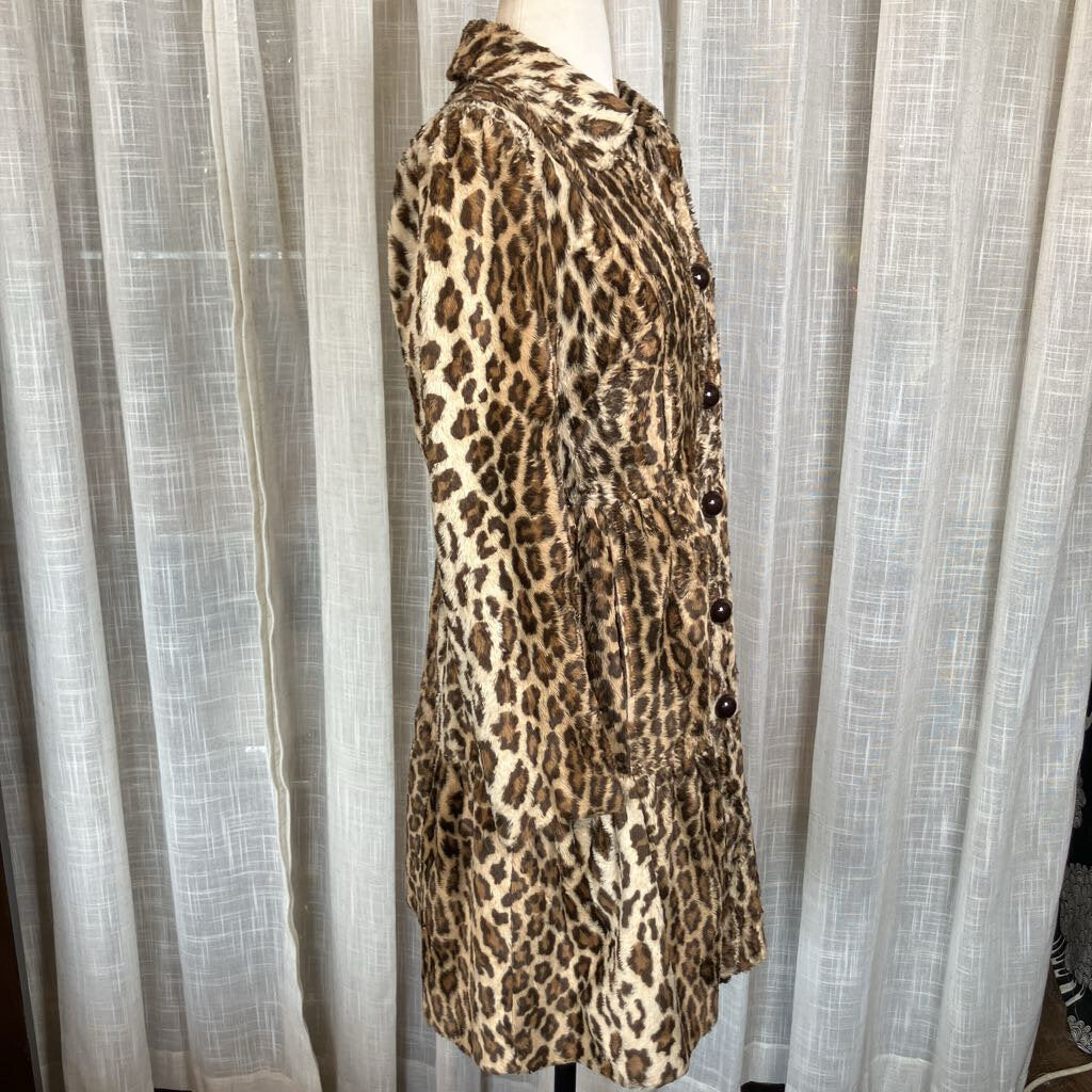 Vintage Faux Leopard Coat w/ Pockets by Charles Gray London